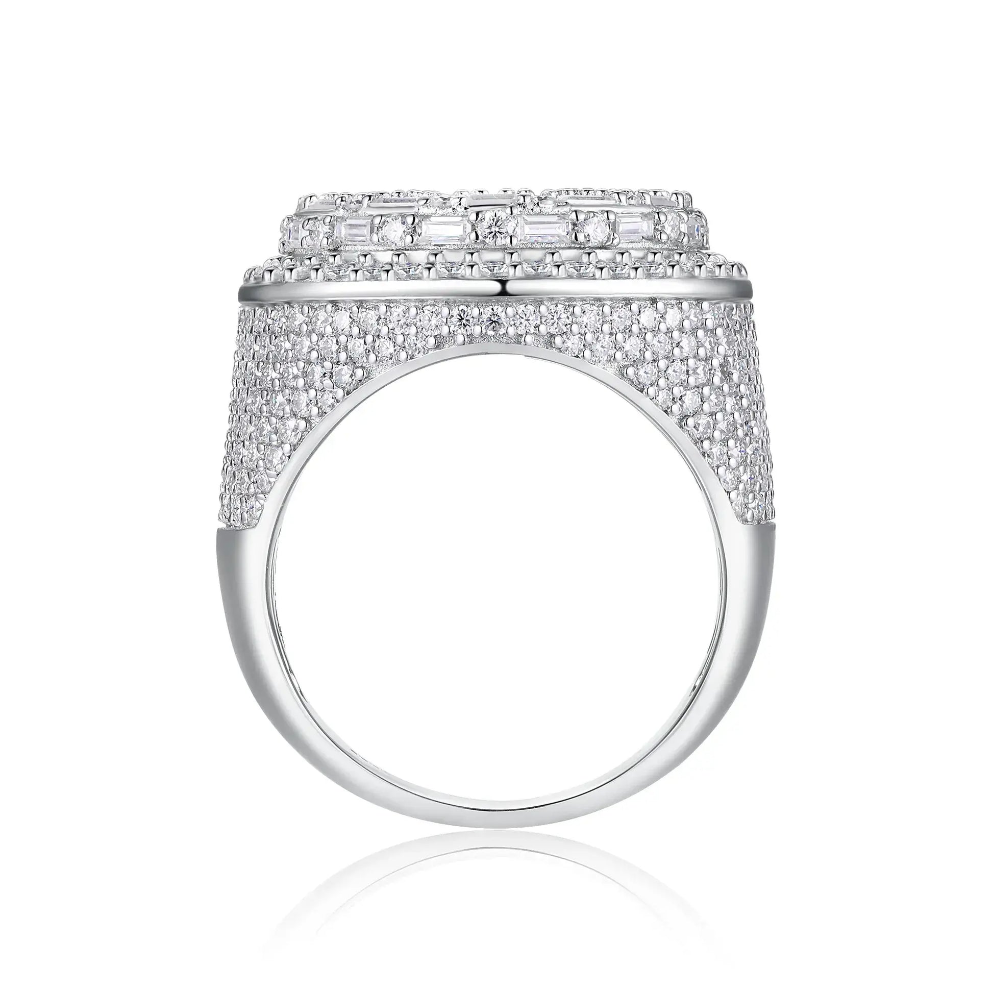 The Sovereign Ring | Anillo Moissanita con Certificado GRA | Plata 925 Baño Platino | Hombre Lumiere Jewelrys