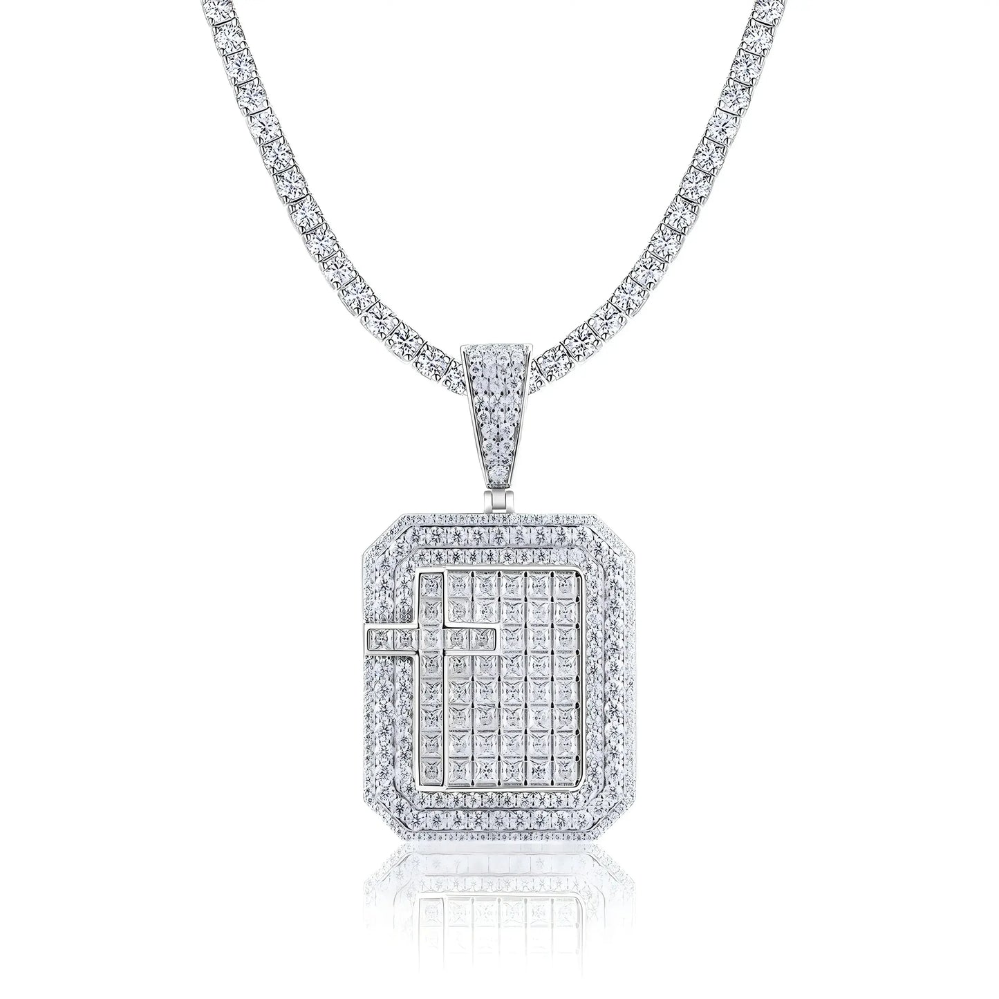 Colgante Moissanita con Certificado GRA | Plata 925 Baño Platino | Sin Cadena No chain Lumiere Jewelrys