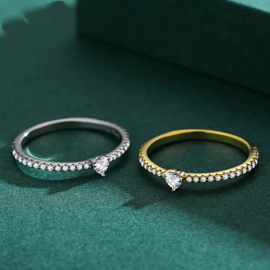 Anillo Corazón en Plata de Ley 925 con Diamante Simulado | Lumiere Jewelrys Lumiere Jewelrys