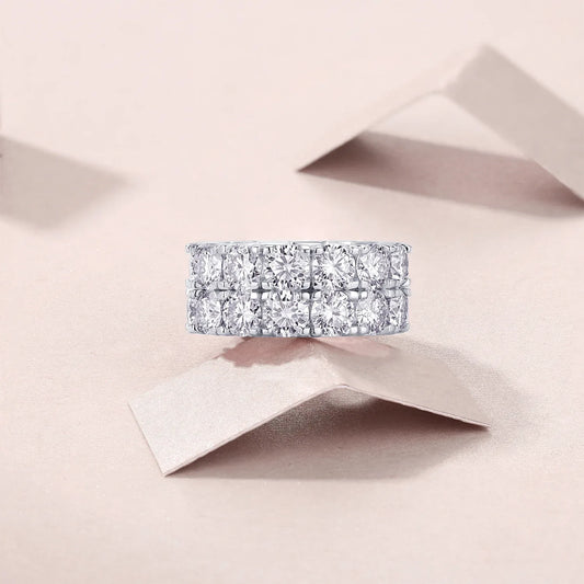 Anillo Compromiso Moissanita Platino | Certificado GRA | Plata 925 | Lujo Eterno Lumiere Jewelrys